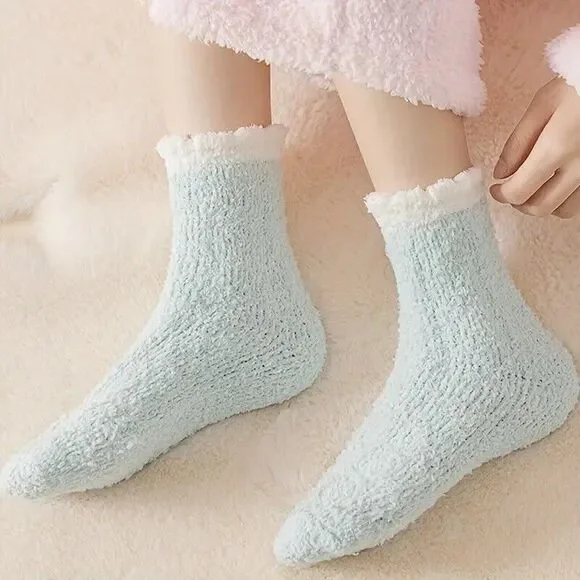 Fuzzy Cozy Socks for Women, Soft Fluffy Slipper Warm Sleep Socks 5 Pack NEW - Picture 8 of 10